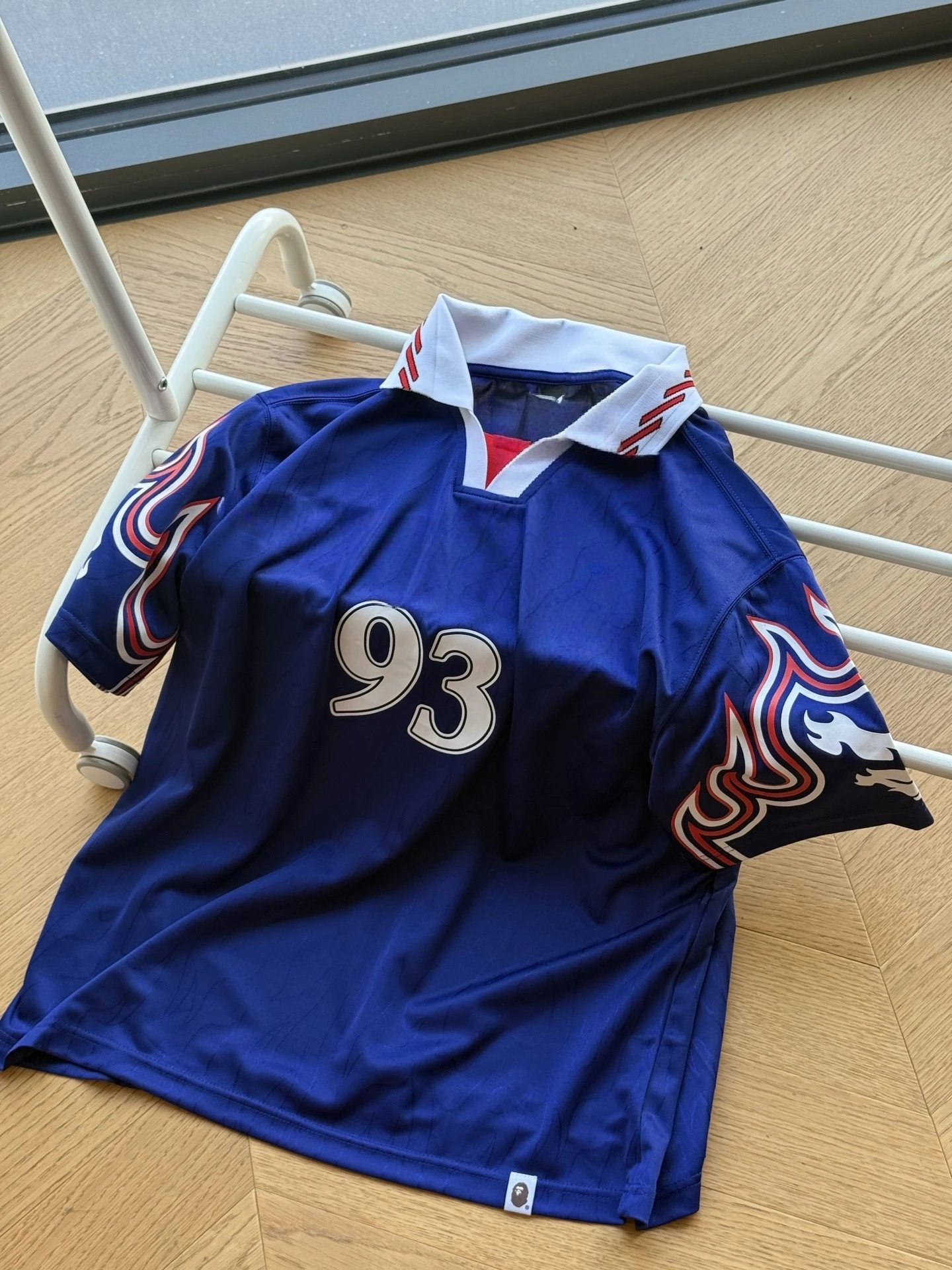 A Bathing Ape 93 Flame Jersey Blue
