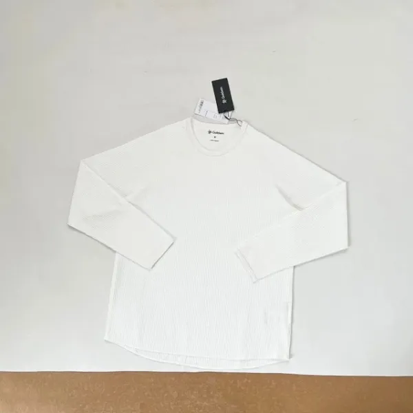 Design Goldwin0 Waffle Knit Long Sleeve Top Navy, Blue, Lime, Gray, White Tops - 17