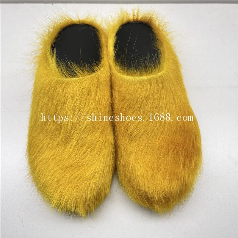 Design Fuzzy Mule Slippers Navy Blue - 6