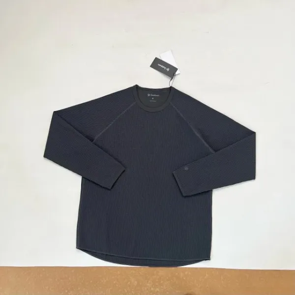 Design Goldwin0 Waffle Knit Long Sleeve Top Navy, Blue, Lime, Gray, White Tops - 21