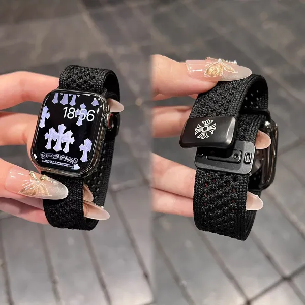Chrome Hearts x Apple Watch Black Mesh Band with Cross Motif Smartwatch - 2