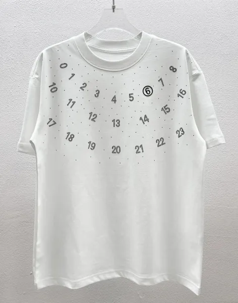 Comme des Garçons Number Print White T-Shirt - 9