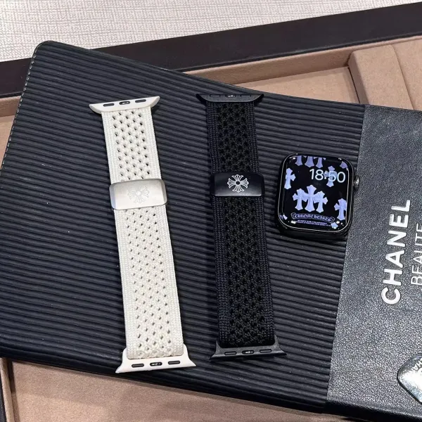 Chrome Hearts x Apple Watch Black Mesh Band with Cross Motif Smartwatch - 5