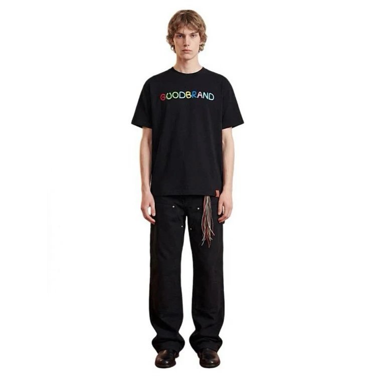 Goodbrand Rainbow Logo Black Streetwear T-Shirt