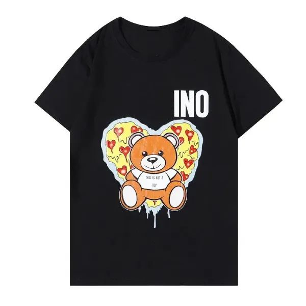 Design INO Bear Graphic Print Black T-Shirt T-Shirts - 18