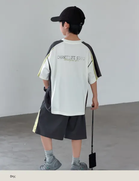 Design '96 Club' Graphic T-Shirt and Shorts Set White / Black / Yellow Casual Set - 13