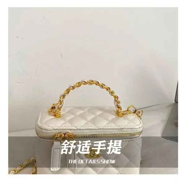 Chanel Mini Vanity Bag White Quilted Leather Handbag - 14
