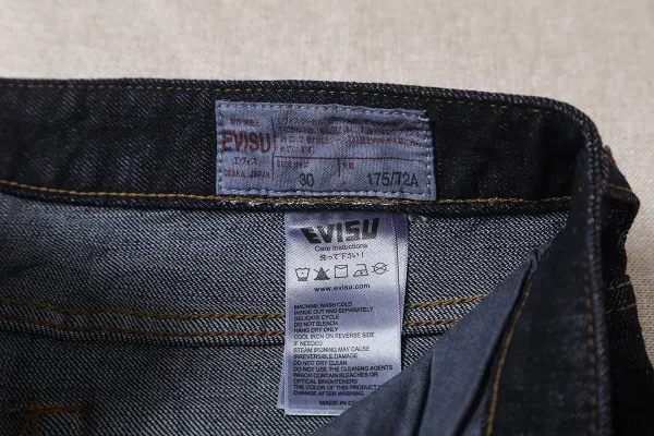 Evisu Fuji Logo Raw Denim Jeans Black - 11