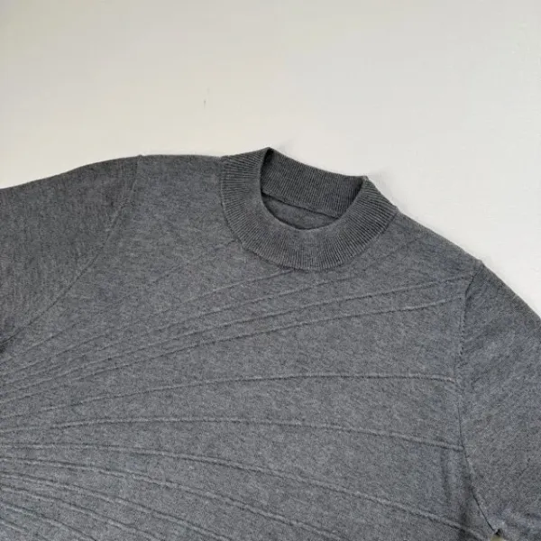 Design Short-Sleeve Turtleneck Sweater Gray - 18