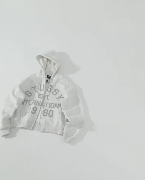 Stussy International Established 1980 Zip-Up Hoodie Gray - 1