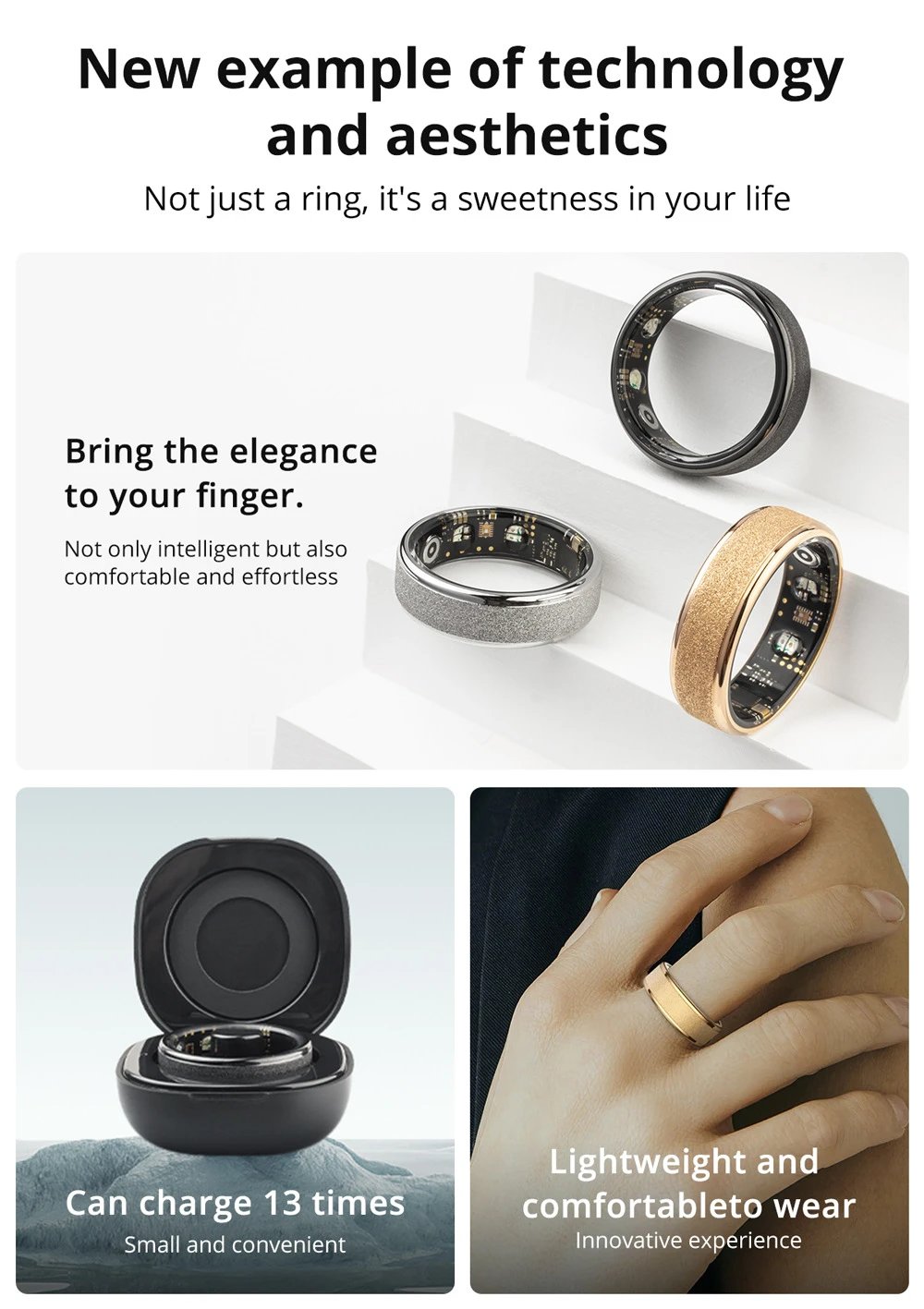 Design COLMi Smart Ring Black Smartwatch Smartwatches - 3