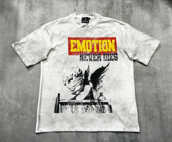 Design Emotion Never Dies Graphic T-Shirt White - 1