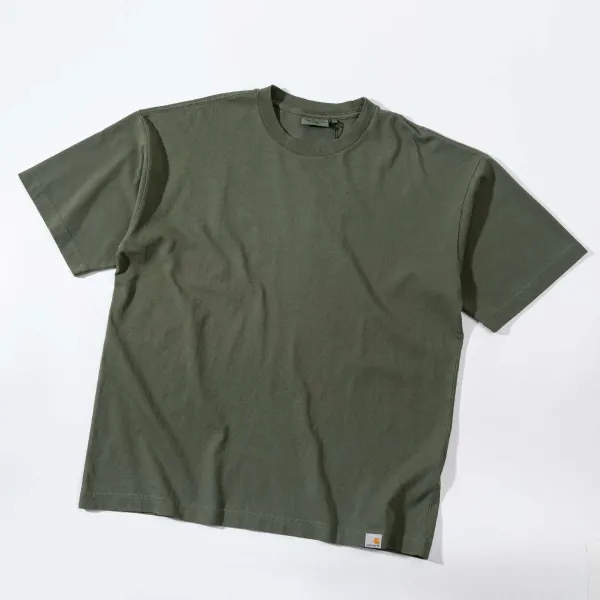 Carhartt Work In Progress Logo Print Oversized T-Shirt Army Green - 6