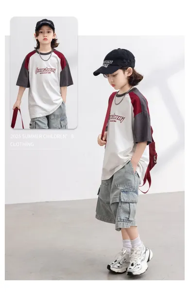 Design Raglan Sleeve Graphic T-Shirt White / Red / Gray - 9