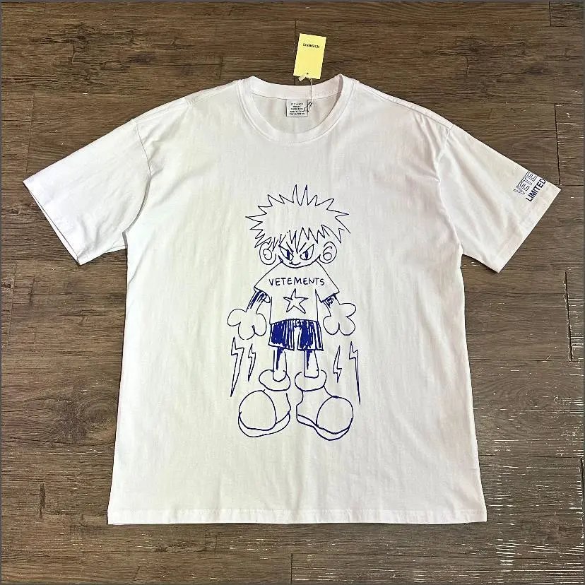 Vetements Graphic Print Black White Pink Casual T-Shirt