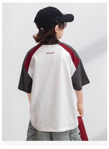 Design Raglan Sleeve Graphic T-Shirt White / Red / Gray - 15