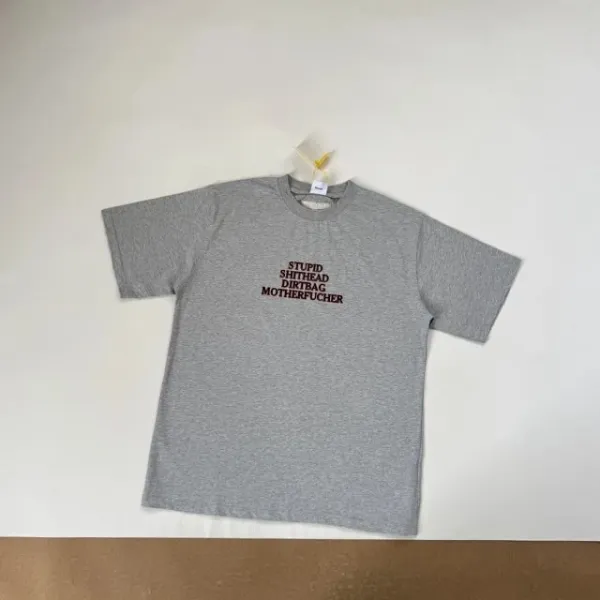 Design Graphic Print Oversized T-Shirt Gray - 10