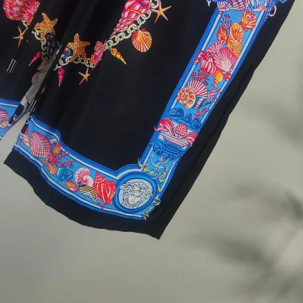 Versace Baroque Print Shirt and Shorts Set Navy Multicolor - 9