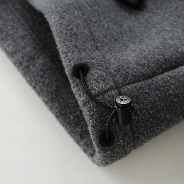Miu Miu Oversized Fleece Jacket Gray Outerwear - 34