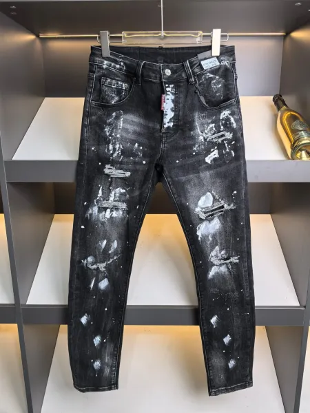 Dsquared2 New Rider Jean Distressed Black Denim Shorts - 20