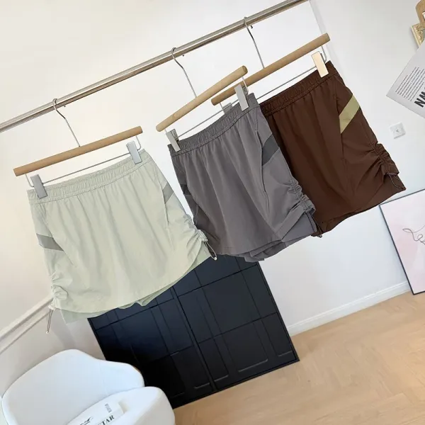 Design Lightweight Mesh-Panel Drawstring Shorts Sage Green - 6