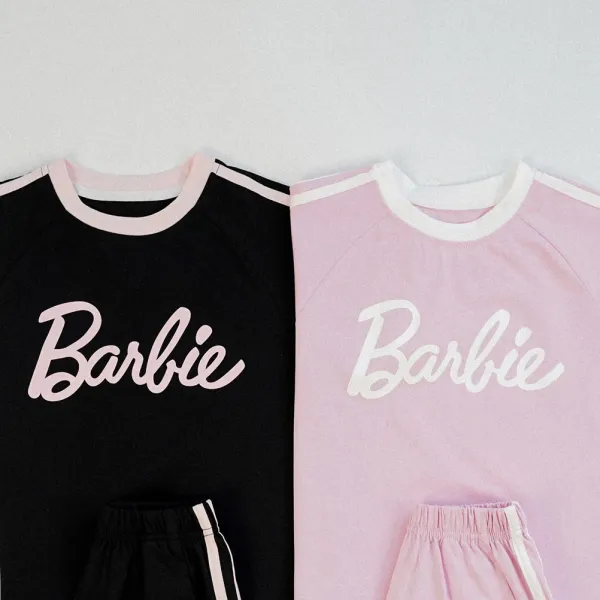 Design Barbie Logo Graphic Set Pink Casual Set Sets - 6