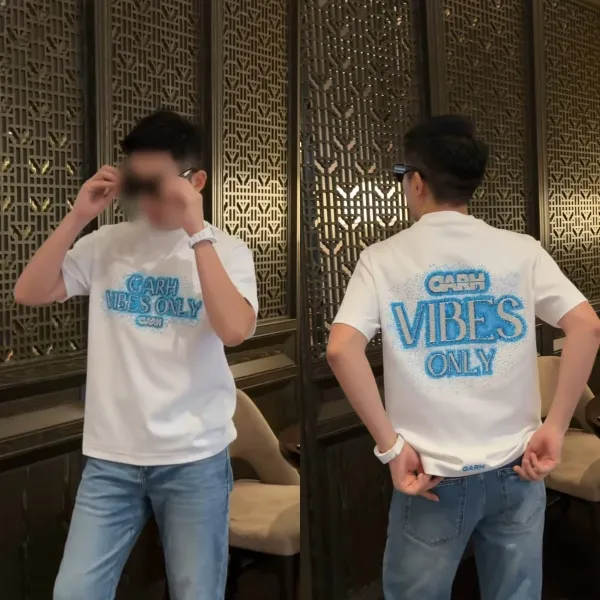 Design GARH Vibes Only Graphic Print White T-Shirt T-Shirts - 6