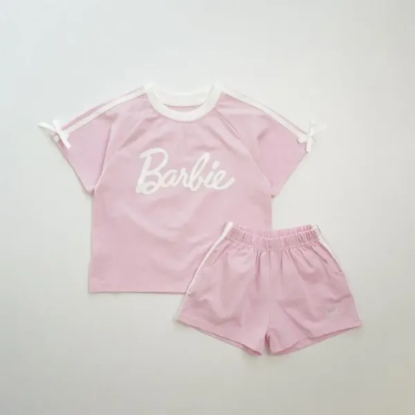 Design Barbie Logo Graphic Set Pink Casual Set Sets - 14
