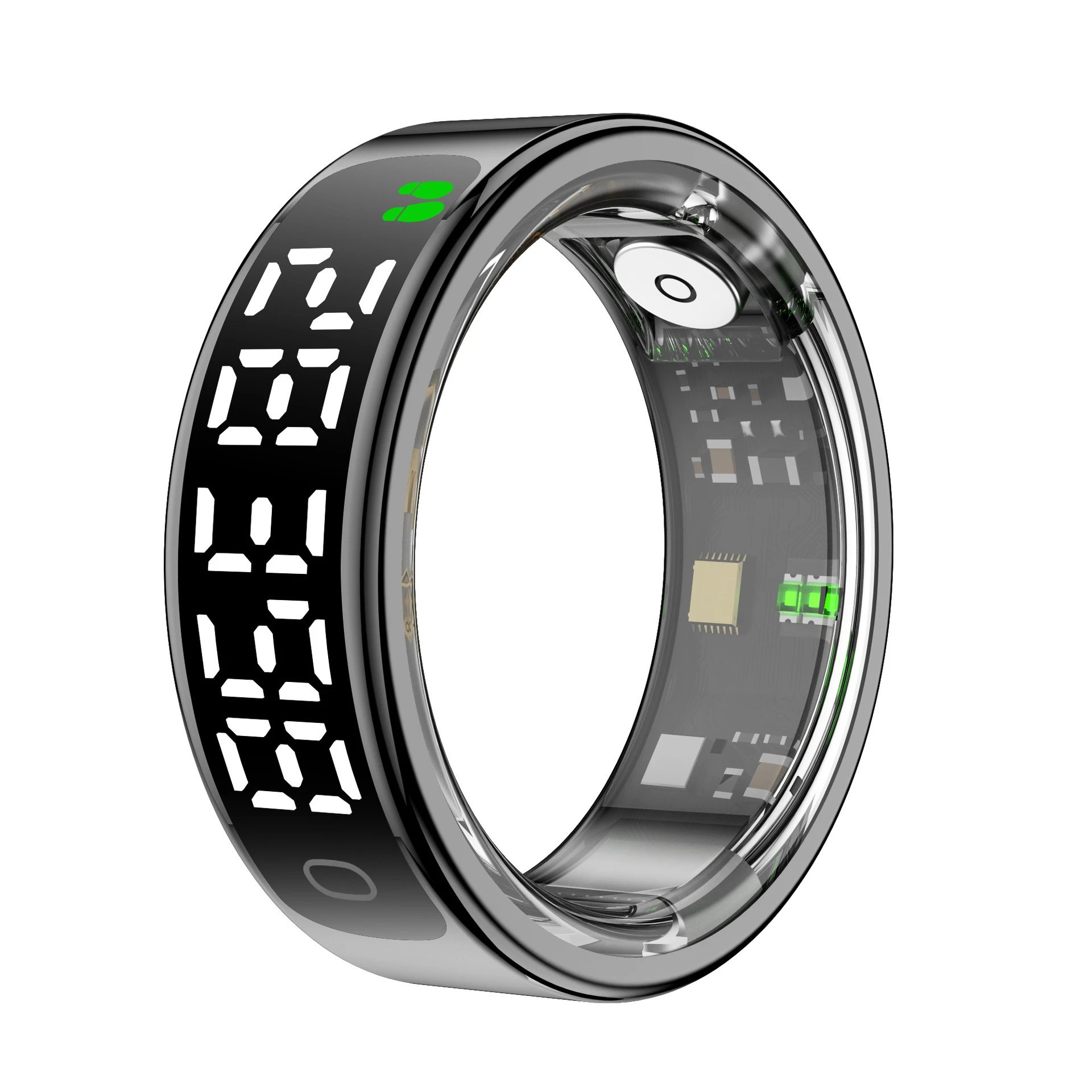 Smart Ring Digital Display Black Tech Wearable