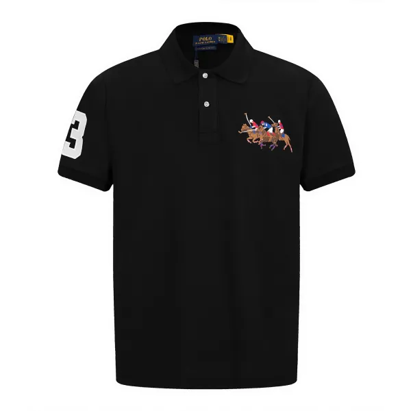 Ralph Lauren Polo Shirt Black Embroidered Polo - 17