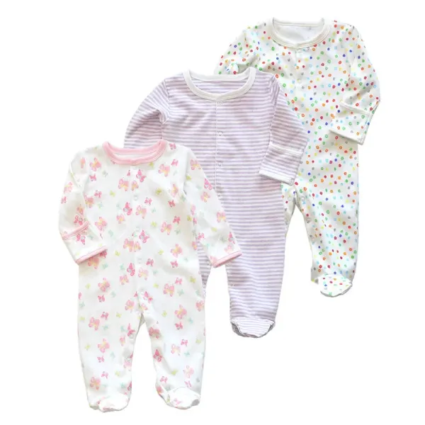 Design Footed Pajamas Set Teal / White / Gray Baby Sleepwear - 9