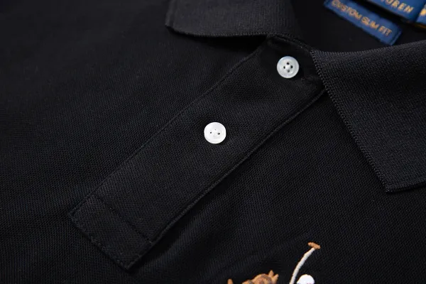Ralph Lauren Polo Shirt Black Embroidered Polo - 30