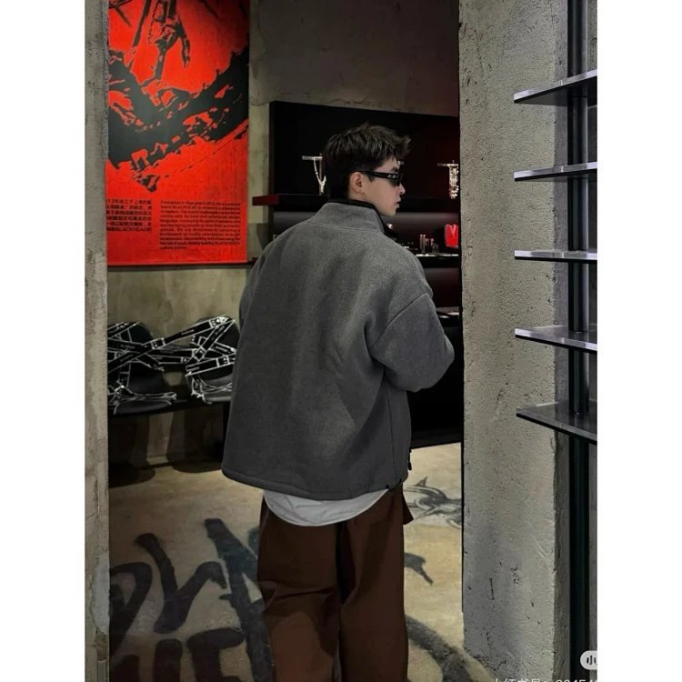 Miu Miu Oversized Fleece Jacket Gray Outerwear - 15