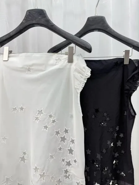 Design White Star-Embellished Ruffle Sleeve Vest Top - 15
