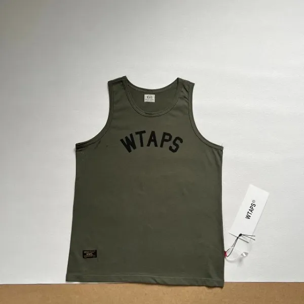 A Bathing Ape WTAPS Arch Logo Tank Top in White, Gray, Navy, and Army Green Vest Top - 25