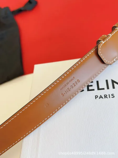 Celine Triomphe Belt Tan Leather Gold-Tone Hardware - 8