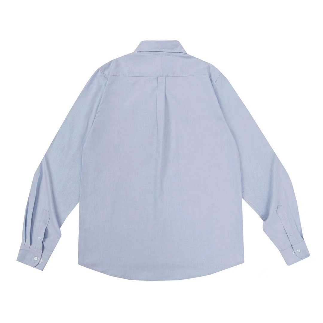 Design Oxford Shirt with Embroidered Logo in Light Blue Stripe, White, and Solid Light Blue - 8