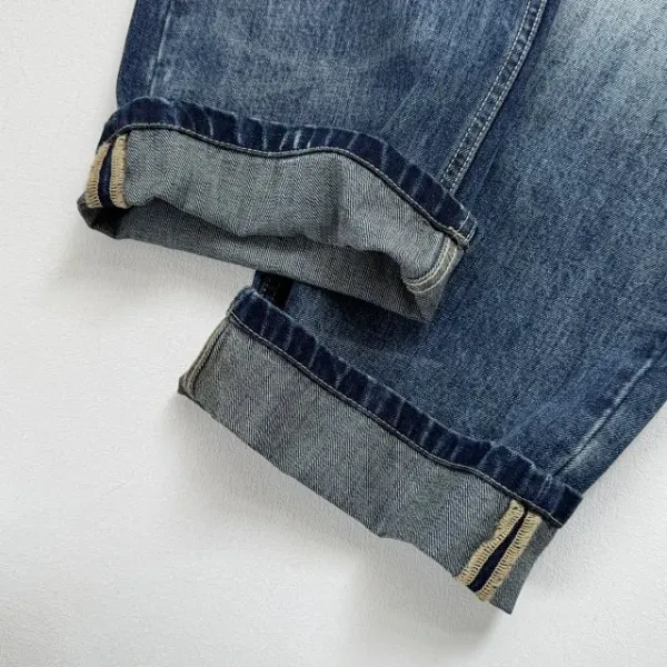 Design Wide-Leg Distressed Blue Jeans - 22