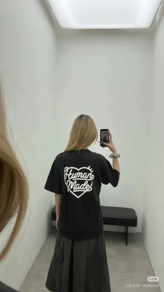 Human Made Heart Logo T-Shirt White and Black - 8