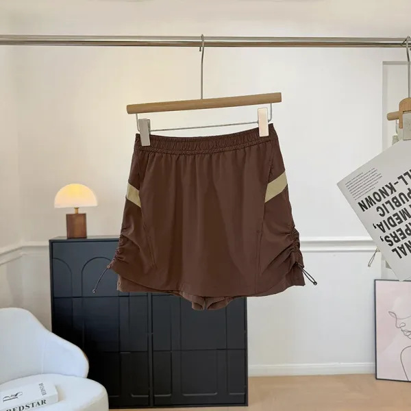 Design Lightweight Mesh-Panel Drawstring Shorts Sage Green - 8
