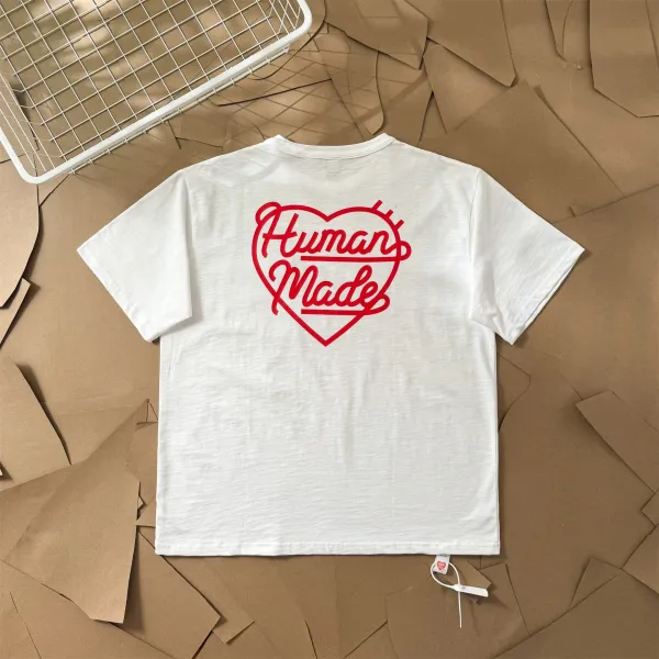 Human Made Heart Logo T-Shirt White and Black - 14