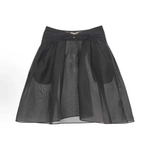 Design Sheer Overlay Skirt Black - 1