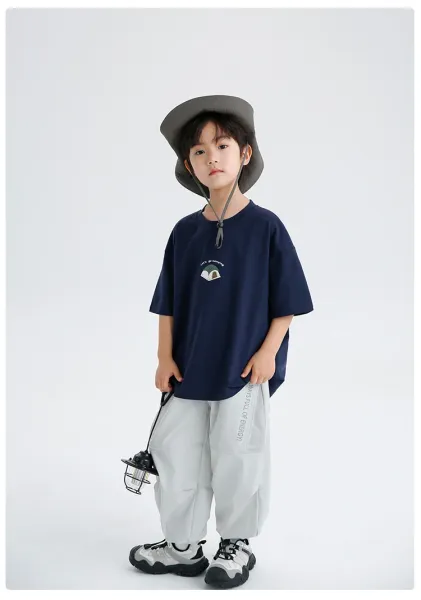 Design Camping Print Oversized T-Shirt Beige Kids - 16