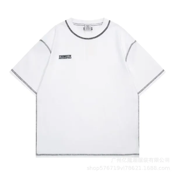 Vetements Limited Edition White T-Shirt with Contrast Stitching - 1