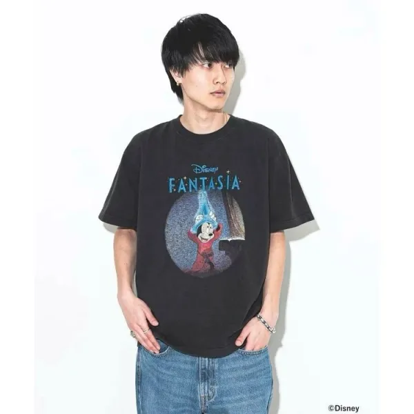 Design Disney Fantasia Mickey Mouse Graphic Oversized T-Shirt Gray T-Shirts - 10