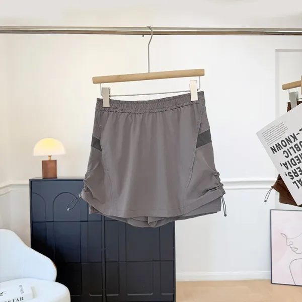 Design Lightweight Mesh-Panel Drawstring Shorts Sage Green - 9