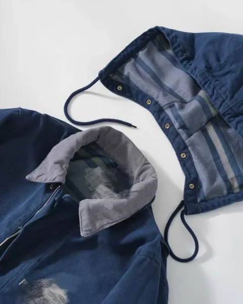 Carhartt Work In Progress Hooded Jacket Navy Blue Outerwear - 8