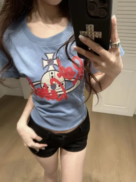 Vivienne Westwood Red Label Orb Logo T-Shirt Light Blue - 9