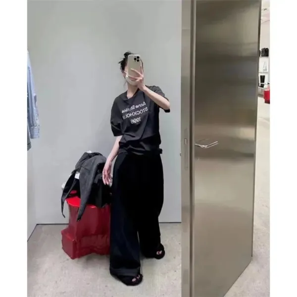 Acne Studios Stockholm 1996 Graphic T-Shirt Black and Gray - 14
