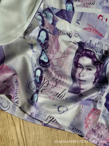 Design Banknote Print Graphic T-Shirt White Purple Multicolor - 10